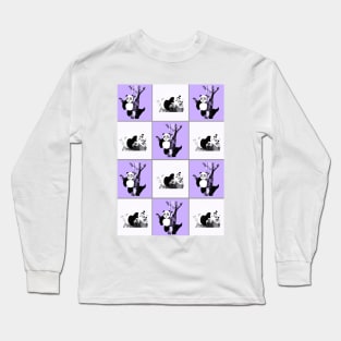 Pandas Checker - Purple Long Sleeve T-Shirt